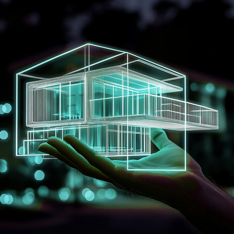 House Wireframe Hologram